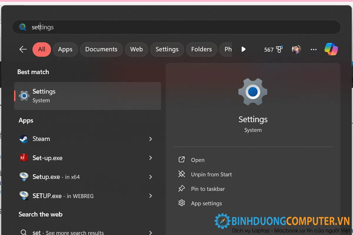 Truy cập Settings để hiệu chỉnh máy mượt hơn