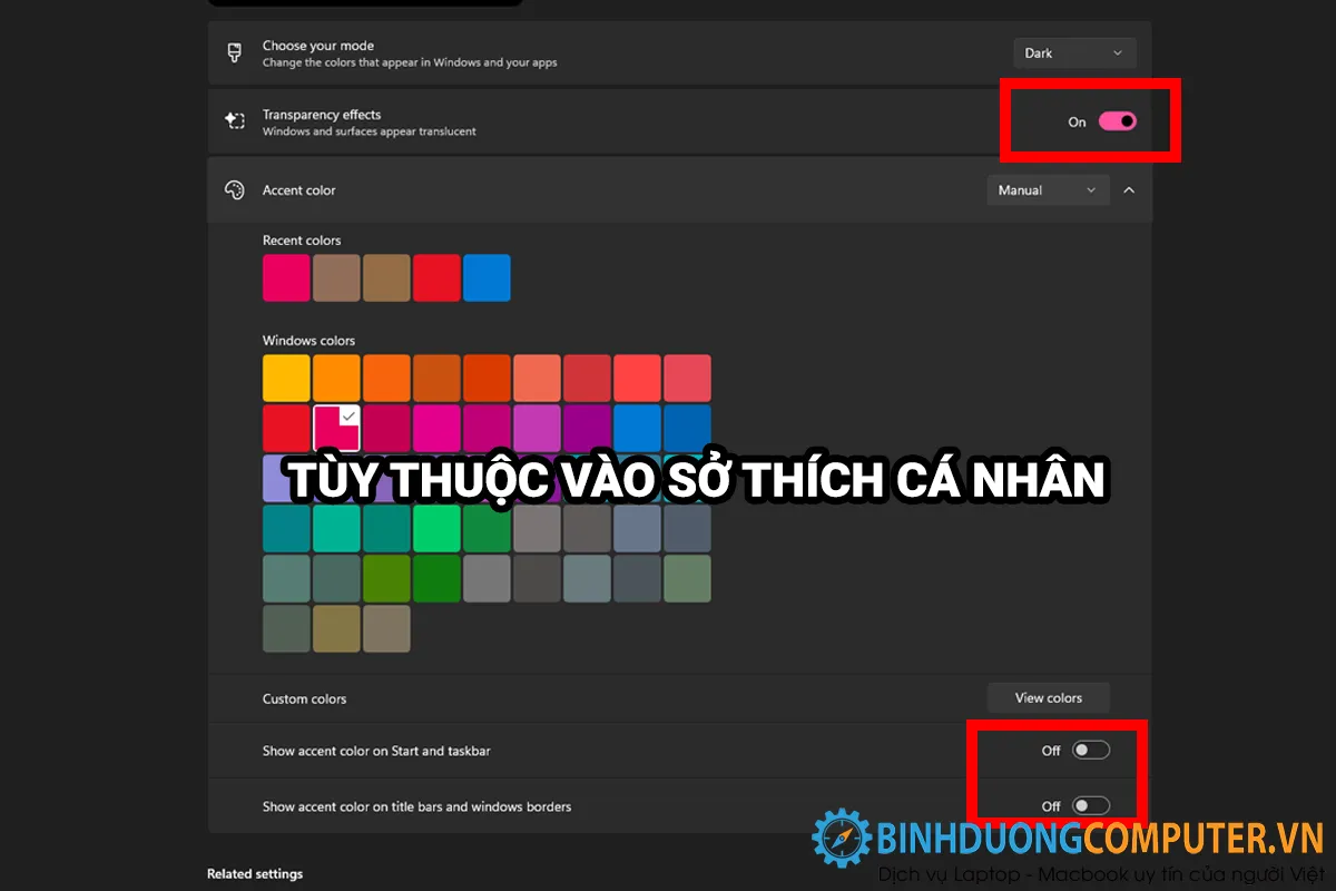 Tắt các hiệu ứng gây làm chậm máy theo cá nhân
