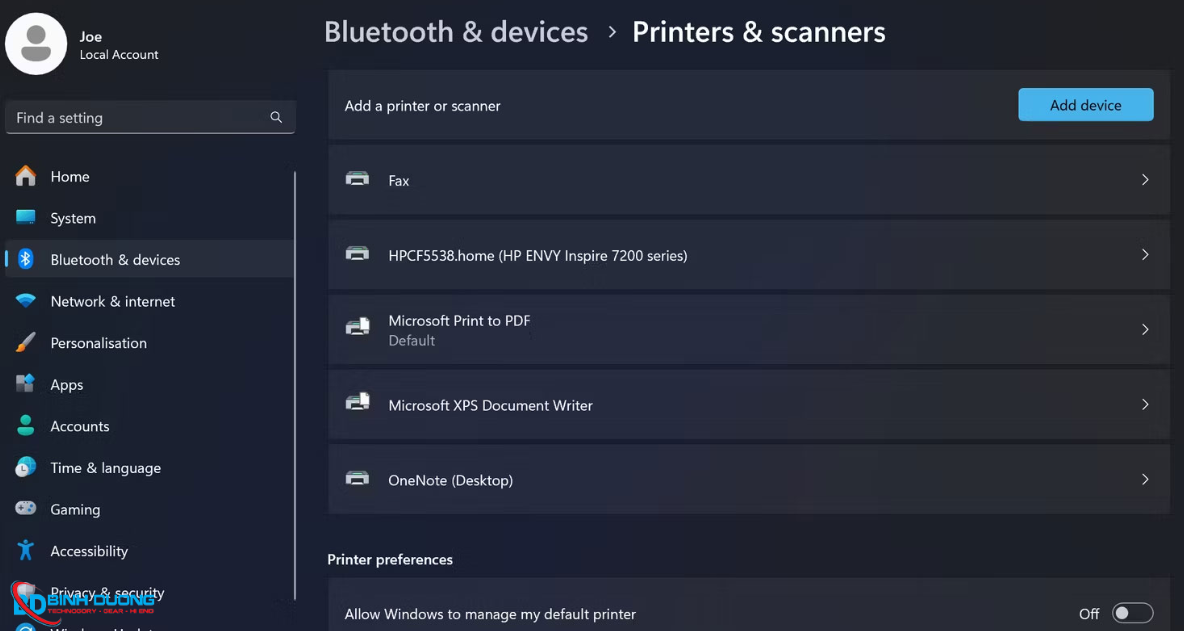 Gỡ và cài đặt lại máy in