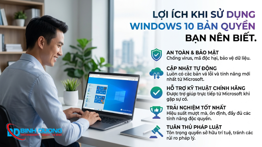 Những lợi ích khi sử dụng windows 10 bản quyền
