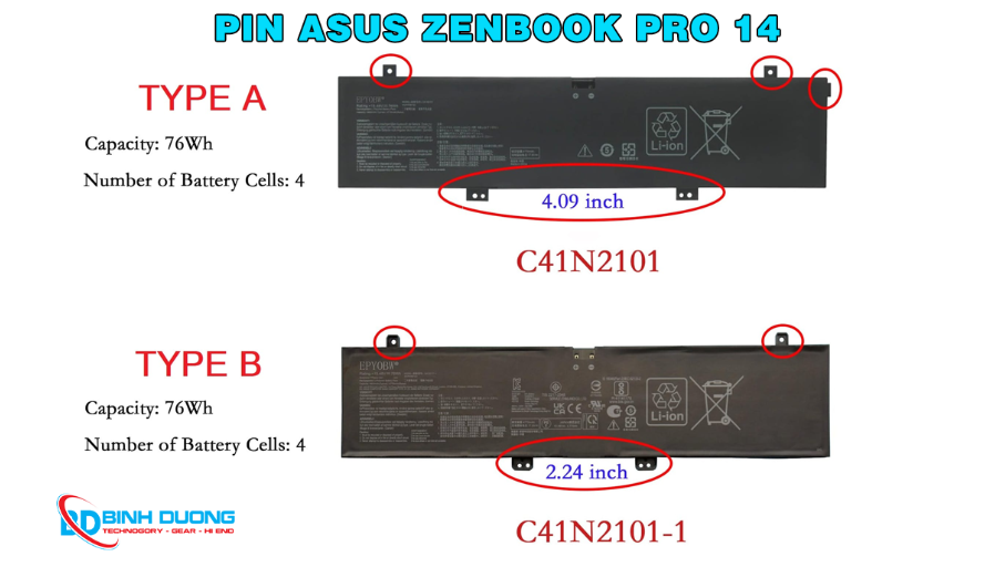 Pin Zenbook Pro 14 C41N2101-1