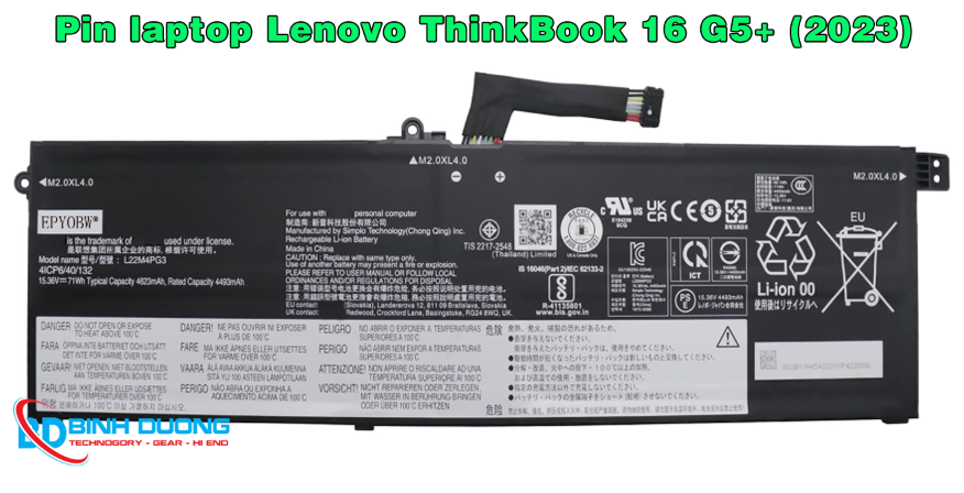 Pin Laptop Lenovo Thinkbook 16 G5+ 2023