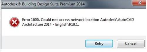 Error 1606: Could not access network location