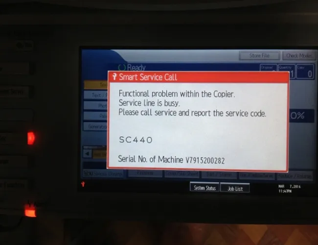 Hướng dẫn sửa lỗi máy Photocopy Ricoh báo lỗi SC 440-02