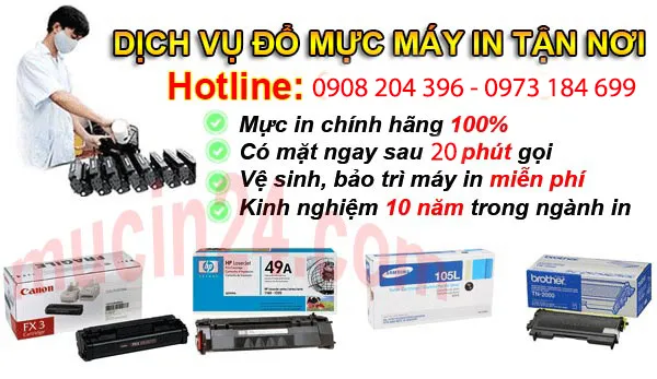 Đổ mực máy in tại nhà quận 2