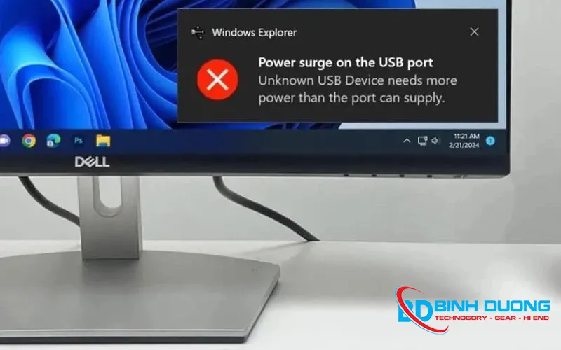 Khắc phục lỗi Power surger on the USB port