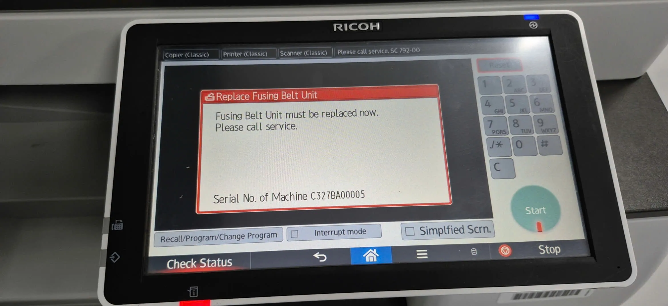 Fix Lỗi Fusing Belt Unit must be relaced now