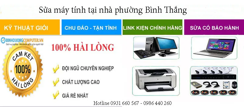 Sửa máy tính tại nhà phường Bình Thắng