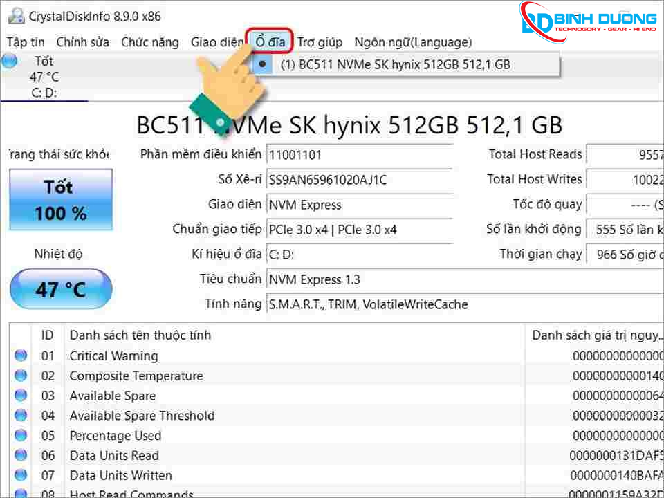Cách sử dụng CrystalDiskInfo để tối ưu ổ đĩa và nâng cao hiệu suất PC