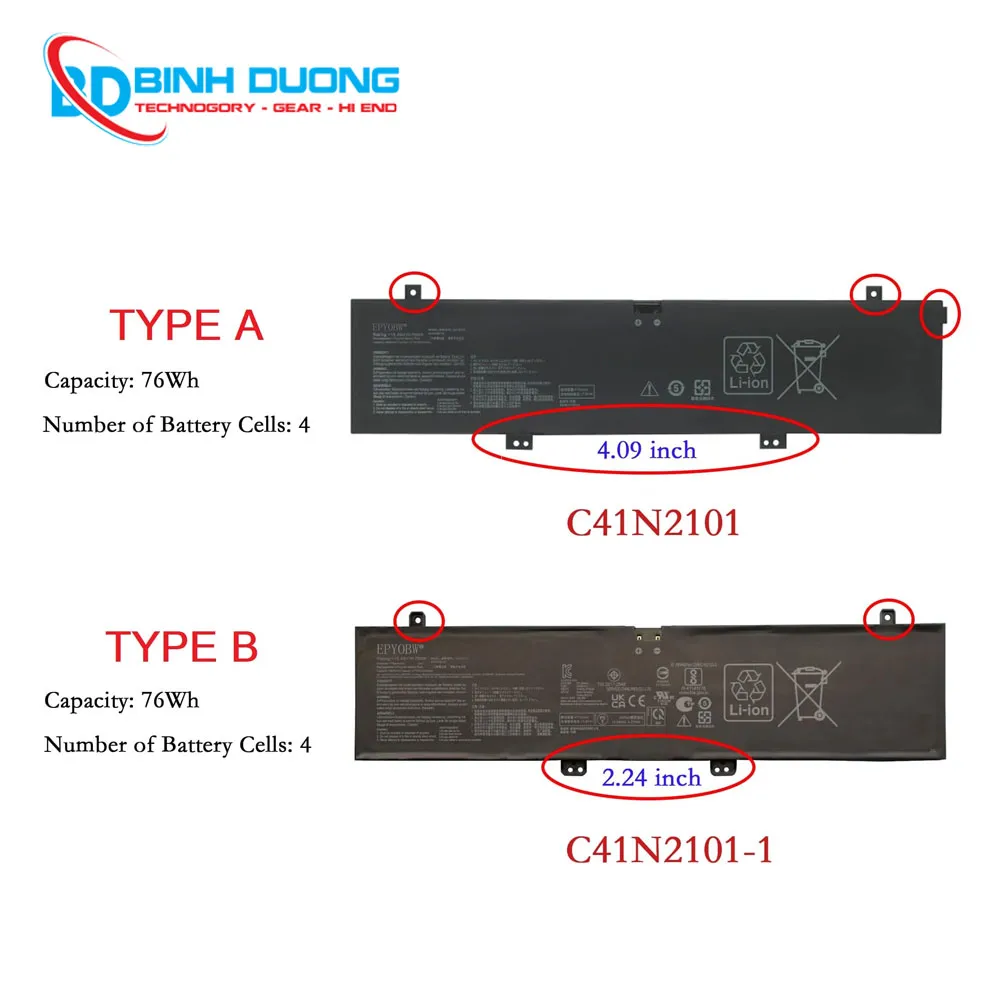 Pin laptop Asus Zenbook Pro 14 / 17 / 15X (C41N2101-1 – 4 Cell)
