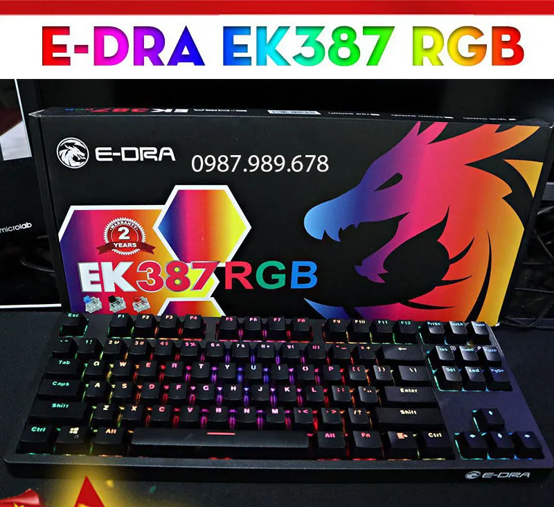 Bàn phím cơ E-Dra EK387 Led RGB
