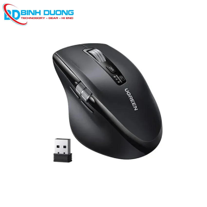 Chuột Ko Dây Công Thái Học ugreen 45792 XÁM KẾT NỐI BLUETOOTH 5.4 & WIRELESS 2.4Ghz ( win+mac )