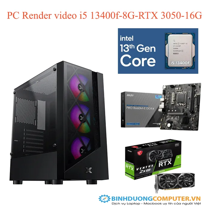 PC Render video i5 13400f-8G-RTX 3050-16G
