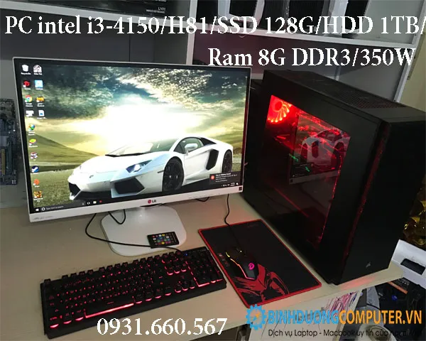 PC intel i3-4150/H81/SSD 128G/HDD 1TB/Ram 8G DDR3/350W